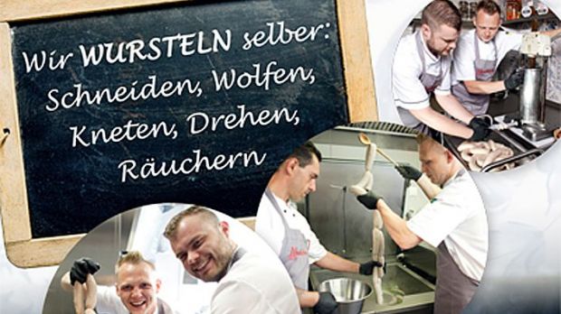 Einmal pro Woche dürfen die Gäste den Wurstmachern auf die Finger gucken. Einmal pro Woche dürfen die Gäste den Wurstmachern auf die Finger gucken.
