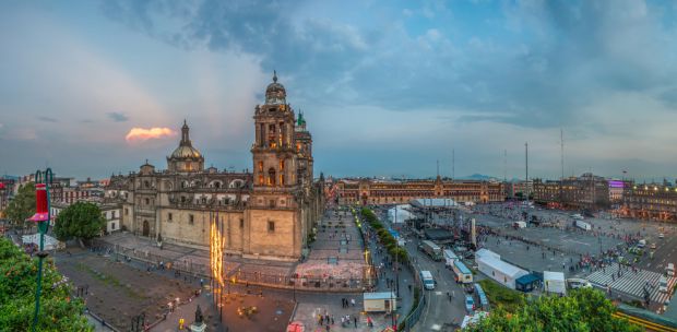 Blick auf den Zocalo Platz in Mexiko Stadt. Blick auf den Zocalo Platz in Mexiko Stadt.