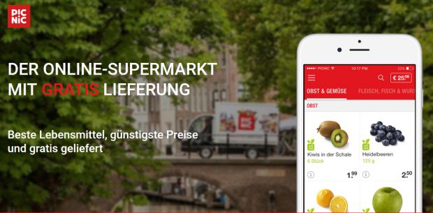 Der Online-Supermarkt Picnic geht Mitte April in Deutschland an den Start. Der Online-Supermarkt Picnic geht Mitte April in Deutschland an den Start.