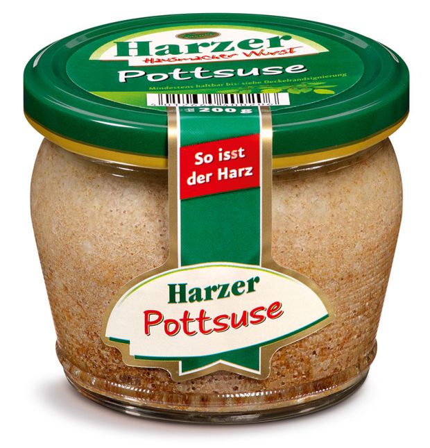 Die Harzer Pottsuse im Glas.
Die Harzer Pottsuse im Glas.