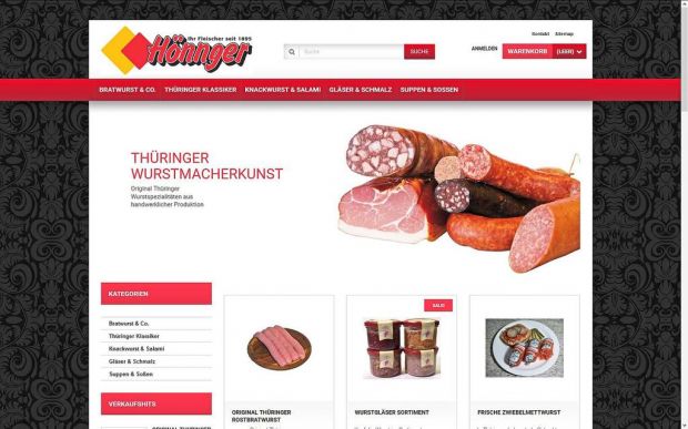 Die Webseite von Thomas Hönnger: Der Fleischermeister aus Jena ergänzt die herkömmliche Verkaufsschiene bereits seit sieben Jahren erfolgreich mit seinem Online-Shop. Die Webseite von Thomas Hönnger: Der Fleischermeister aus Jena ergänzt die herkömmliche Verkaufsschiene bereits seit sieben Jahren erfolgreich mit seinem Online-Shop.