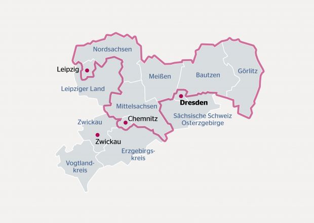 Das Gebiet der neuen Innung Nordostmittelsachsen.
Das Gebiet der neuen Innung Nordostmittelsachsen.