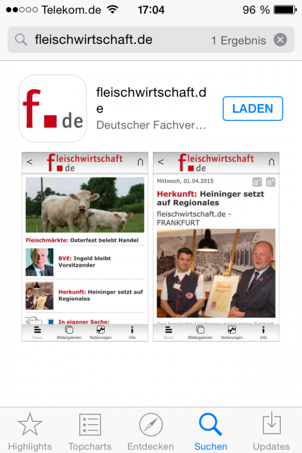 Die fleischwirtschaft.de App. Die fleischwirtschaft.de App.