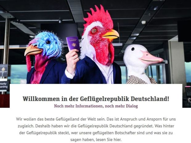 Die „Geflügelrepublik Deutschland“ soll über die zentralen Werte der deutschen Geflügelwirtschaft informieren. Die „Geflügelrepublik Deutschland“ soll über die zentralen Werte der deutschen Geflügelwirtschaft informieren.
