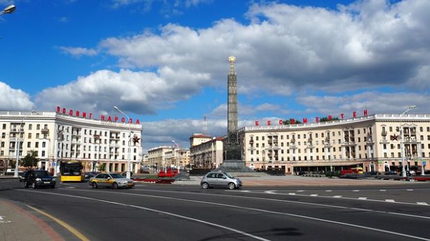 Siegesplatz in Minsk, Weißrussland. Siegesplatz in Minsk, Weißrussland.