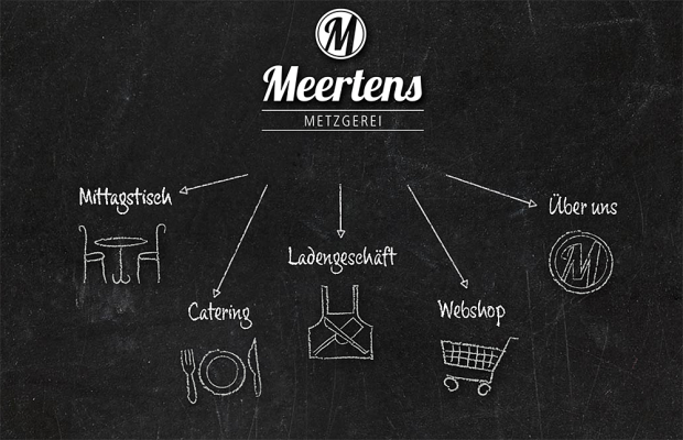 Breit gefächert: Die Webseite der Metzgerei Meertens hat vieles zu bieten. Vom Mittagstisch über das Catering bis hin zum Online-Shop bekommen Besucher einen Eindruck über das Angebot. Breit gefächert: Die Webseite der Metzgerei Meertens hat vieles zu bieten. Vom Mittagstisch über das Catering bis hin zum Online-Shop bekommen Besucher einen Eindruck über das Angebot.