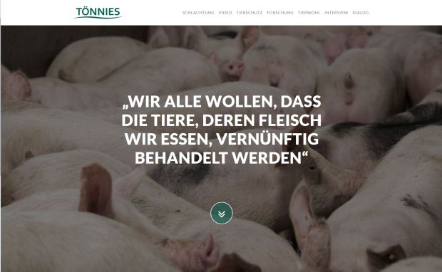 Mit seiner neuen Webseite macht Tönnies die Abläufe der Schlachtung offen zugänglich. Mit seiner neuen Webseite macht Tönnies die Abläufe der Schlachtung offen zugänglich.