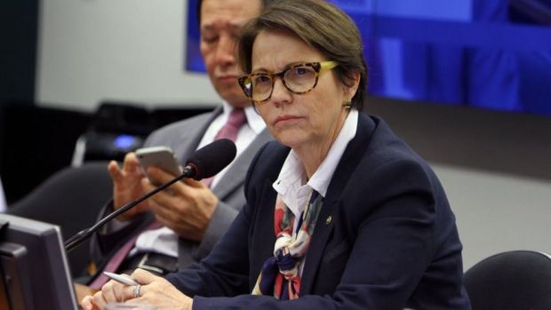 Die Agraringenieurin Tereza Cristina ist brasilianische Landwirtschaftsministerin. Die Agraringenieurin Tereza Cristina ist brasilianische Landwirtschaftsministerin.