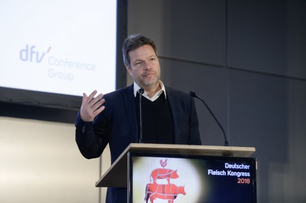 Robert Habeck, Bundesvorsitzende von Bündnis 90/Die Grünen, auf dem Deutschen Fleisch Kongress. Robert Habeck, Bundesvorsitzende von Bündnis 90/Die Grünen, auf dem Deutschen Fleisch Kongress.