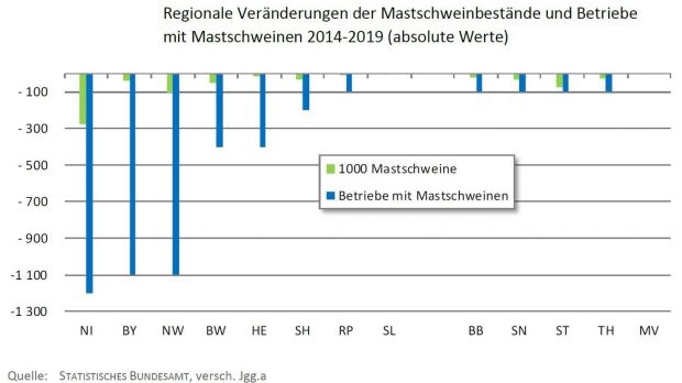 Besonders stark sind die Schweinebestände in Niedersachsen zurückgegangen. Besonders stark sind die Schweinebestände in Niedersachsen zurückgegangen.