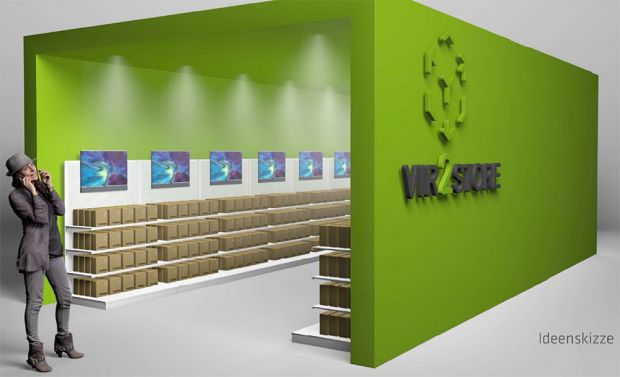 Das Zukunftsmodell von Vir2store mit digitalen Produktinformationen und reduzierten Verpackungen in Supermärkten. Das Zukunftsmodell von Vir2store mit digitalen Produktinformationen und reduzierten Verpackungen in Supermärkten.