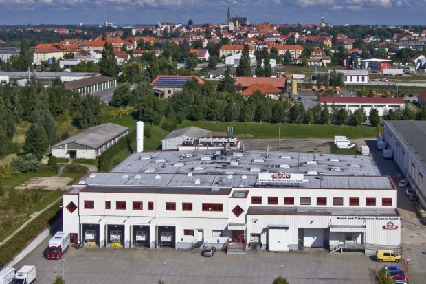 Blick auf das Firmenareal in der Stadt Bautzen. Blick auf das Firmenareal in der Stadt Bautzen.