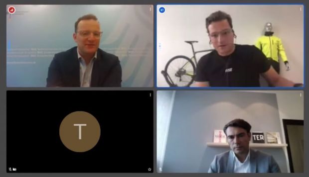 Die Handelsunternehmer Marcus Diekmann und Mark Rauschen im virtuellen Gespräch mit Bundesgesundheitsminister Jens Spahn: Die Handelsunternehmer Marcus Diekmann und Mark Rauschen im virtuellen Gespräch mit Bundesgesundheitsminister Jens Spahn:
