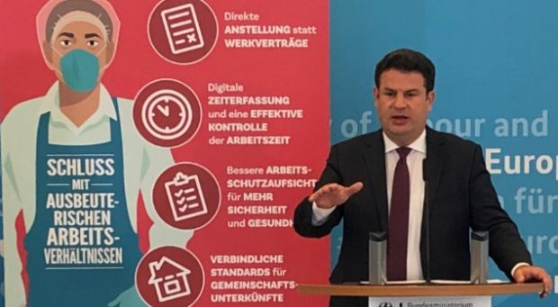 Bundesarbeitsminister Hubertus Heil bei der Vorstellung des Arbeitsschutzkontrollgesetzes. Bundesarbeitsminister Hubertus Heil bei der Vorstellung des Arbeitsschutzkontrollgesetzes.