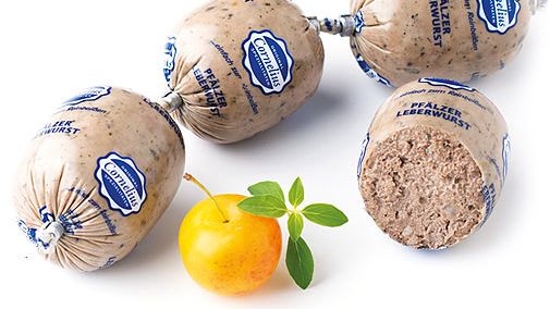Im 50-g-Format gibt es derzeit die Pfälzer Leberwurst, eine Trüffelleberwurst, Delikatessleberwurst und eine gekochte Zwiebelwurst. Im 50-g-Format gibt es derzeit die Pfälzer Leberwurst, eine Trüffelleberwurst, Delikatessleberwurst und eine gekochte Zwiebelwurst.